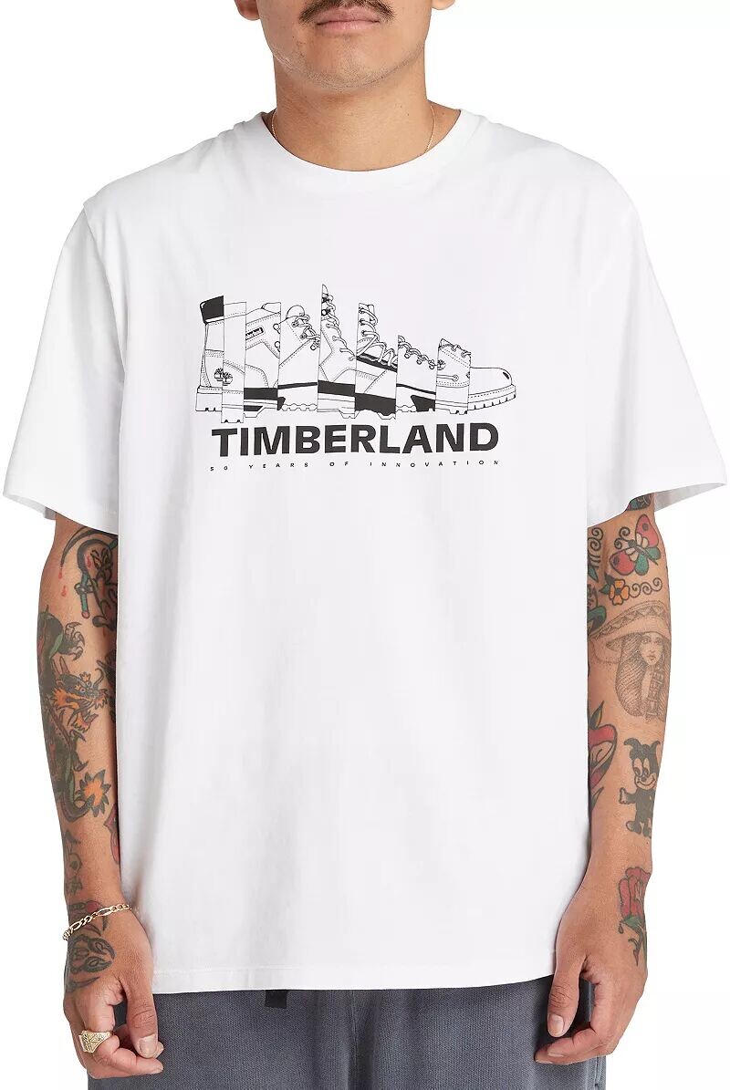 

Мужская футболка Timberland с короткими рукавами и рисунком, белый