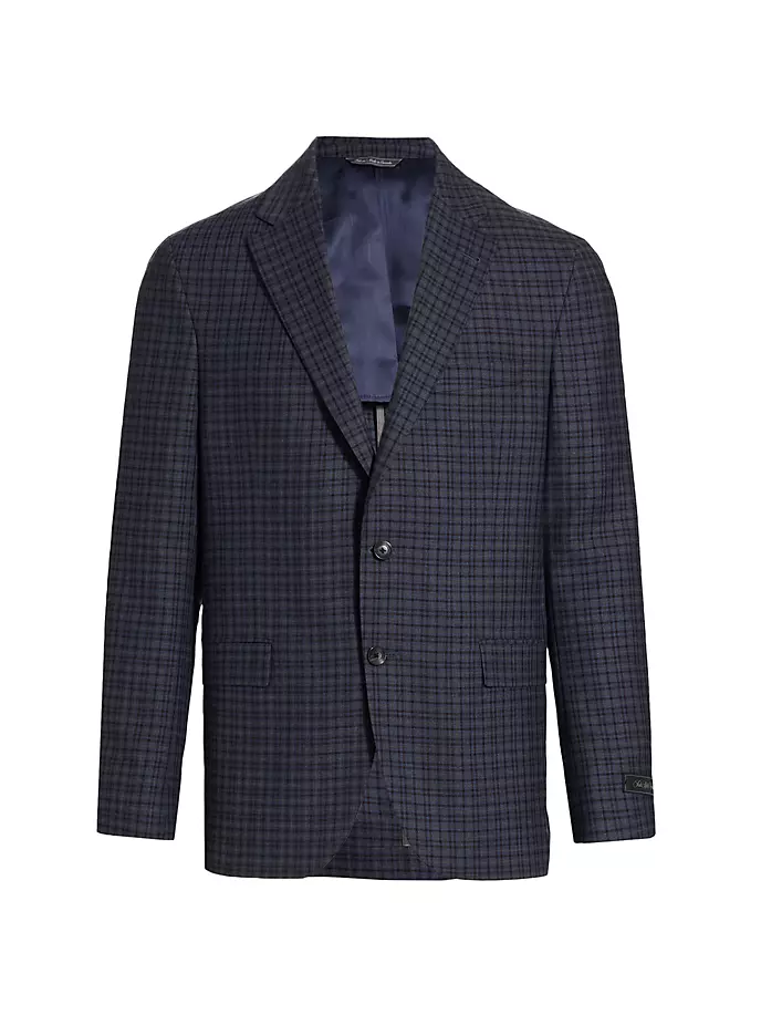 

КОЛЛЕКЦИЯ Спортивная куртка в клетку Micro Plaid Saks Fifth Avenue, темно-синий