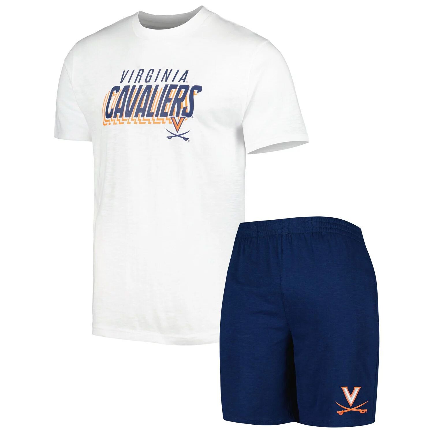 

Мужской комплект из футболки и шорт Virginia Cavaliers Downfield темно-синего/белого цвета Concepts Sport