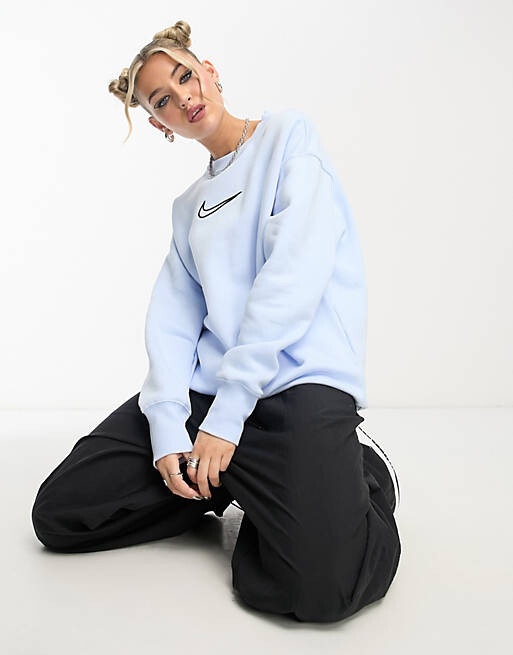 

Флисовый свитшот синего цвета с изображением феникса Nike Midi Swoosh, Синий