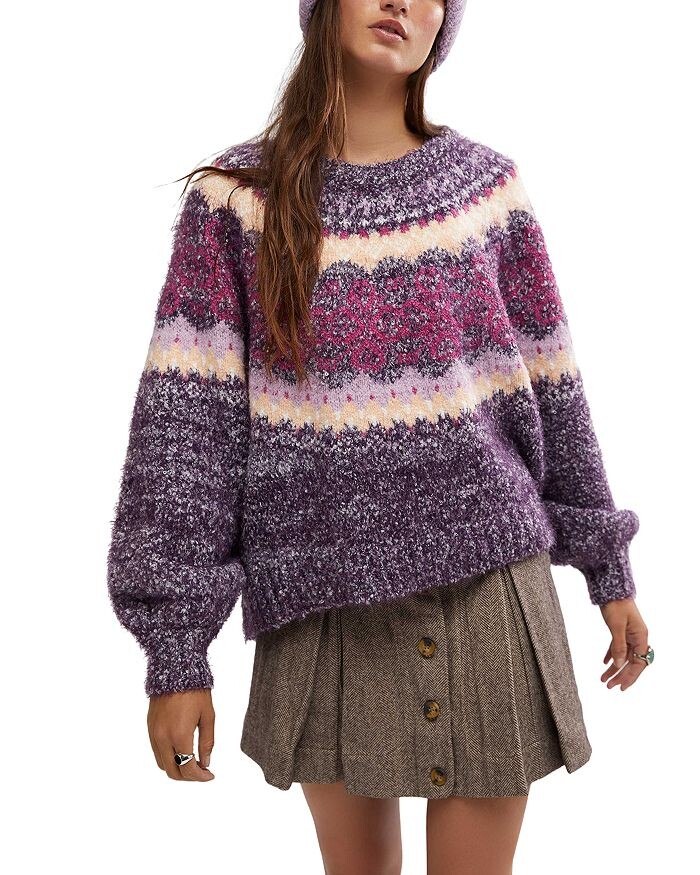 

Праздничный морозный свитер Free People, фиолетовый