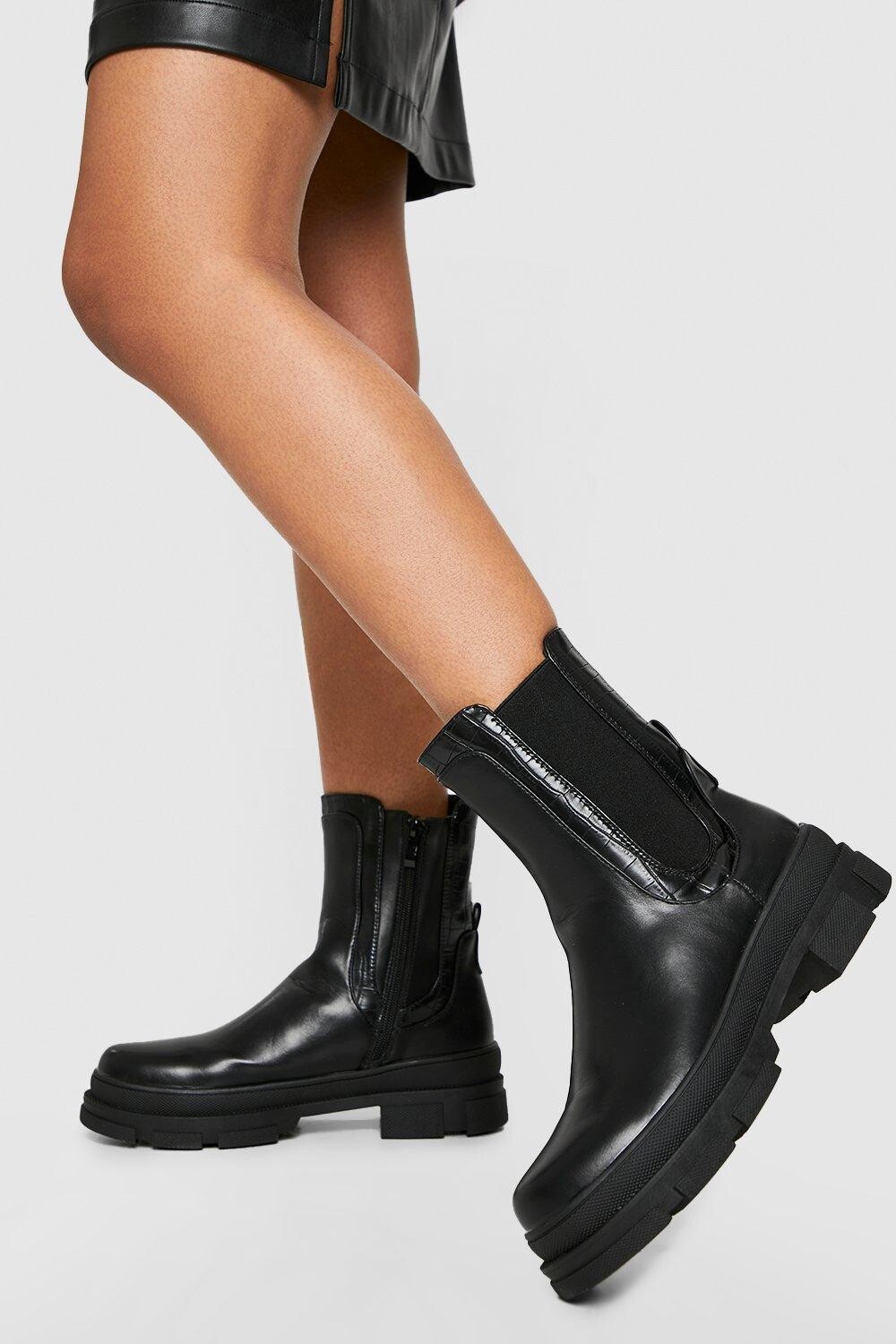 

Ботинки челси на подошве Boohoo, черный