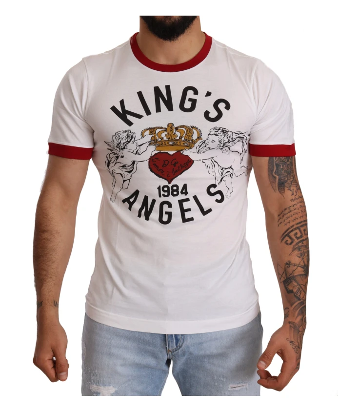 

Футболка с принтом Kings Angels Dolce & Gabbana, белый