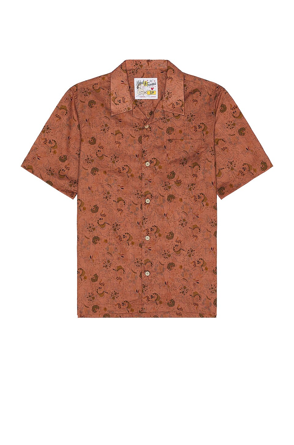 

Рубашка Naked & Famous Denim Flora Sketches Aloha, красный