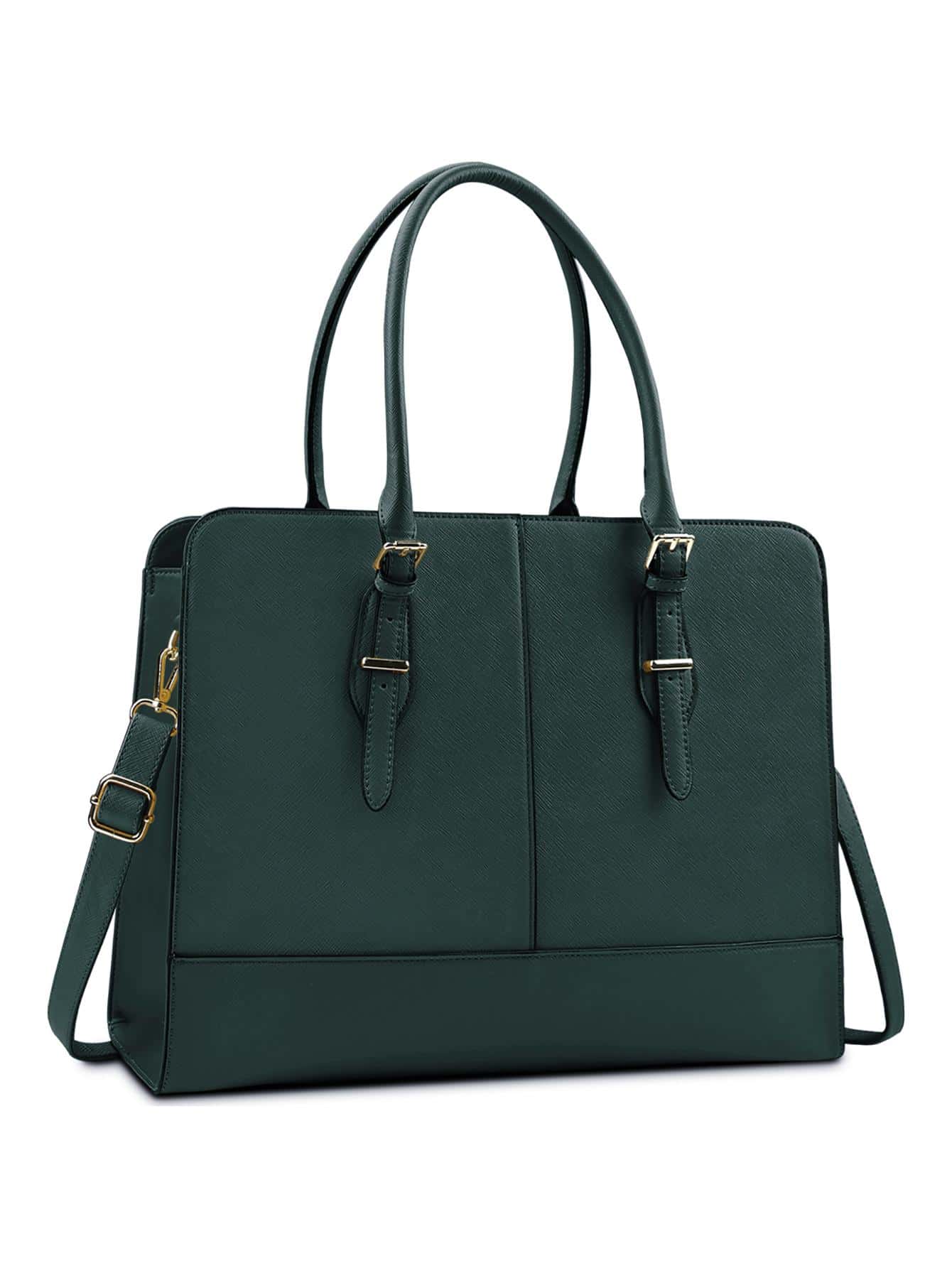 Женская кожаная сумка для ноутбука, зеленый цена и фото