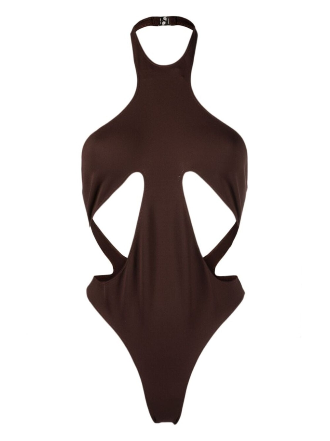 

Mugler купальник с вырезом халтер, коричневый