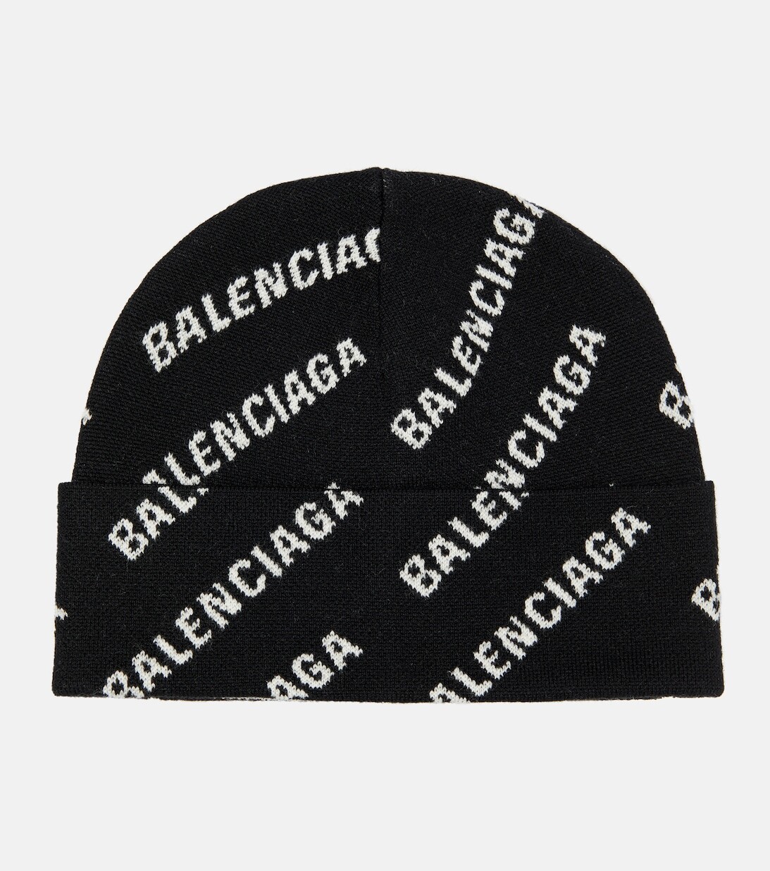 

Шапка-бини из смесовой шерсти с логотипом Balenciaga, черный