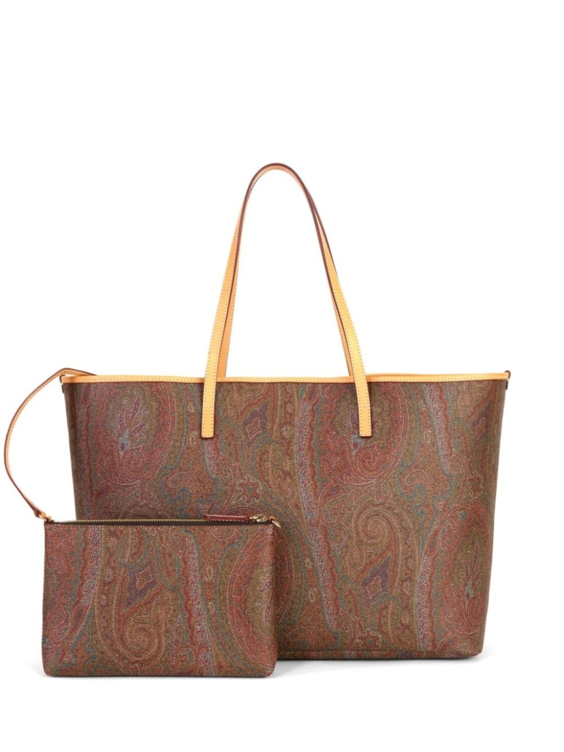 ETRO большая жаккардовая сумка-шопер Paisley, коричневый