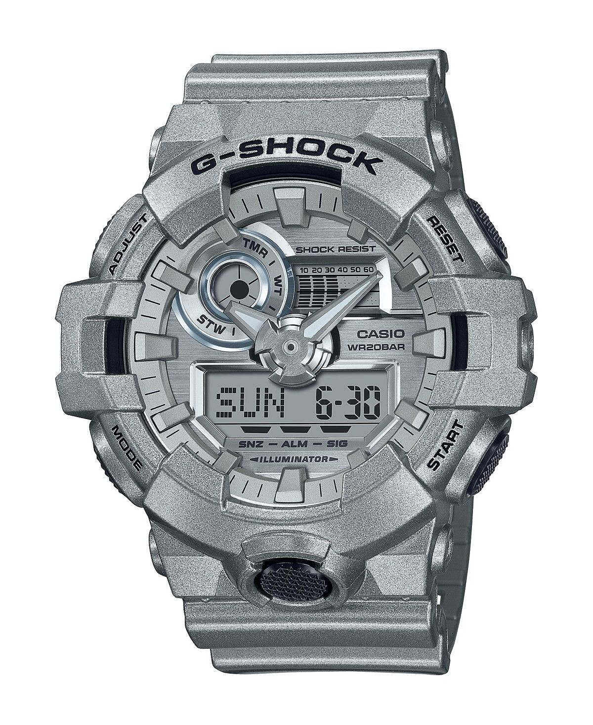 

Мужские аналоговые цифровые серебристые часы из смолы 53,4 мм, GA700FF-8A G-Shock