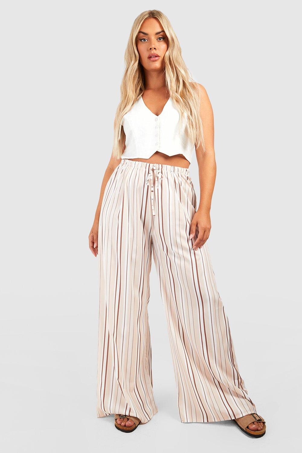 

Легкие брюки plus с ткаными полосами Boohoo, серый