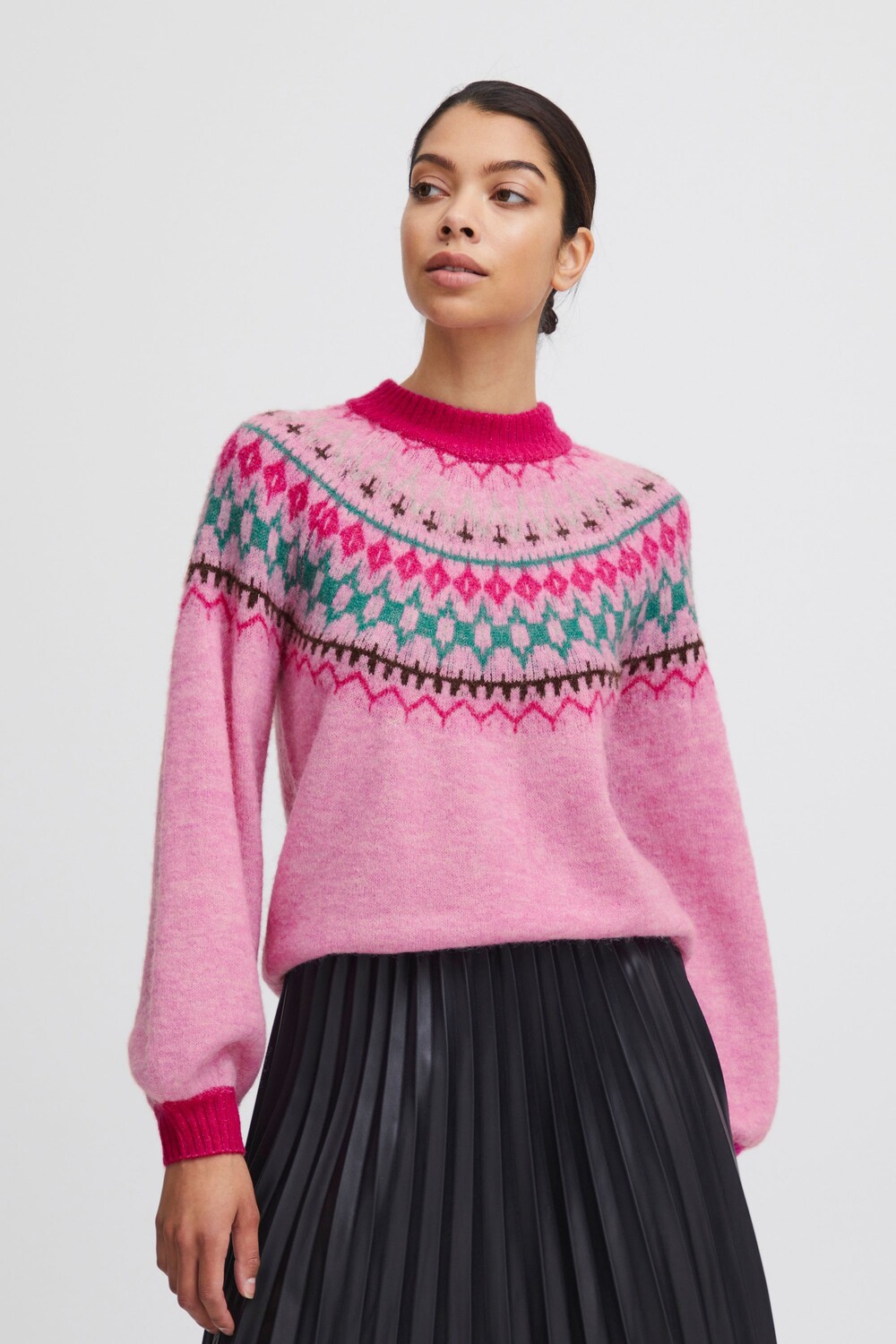 

Свитер b.young Strick BYMARITNE JACQUARD JUMPER 20813540, фиолетовый