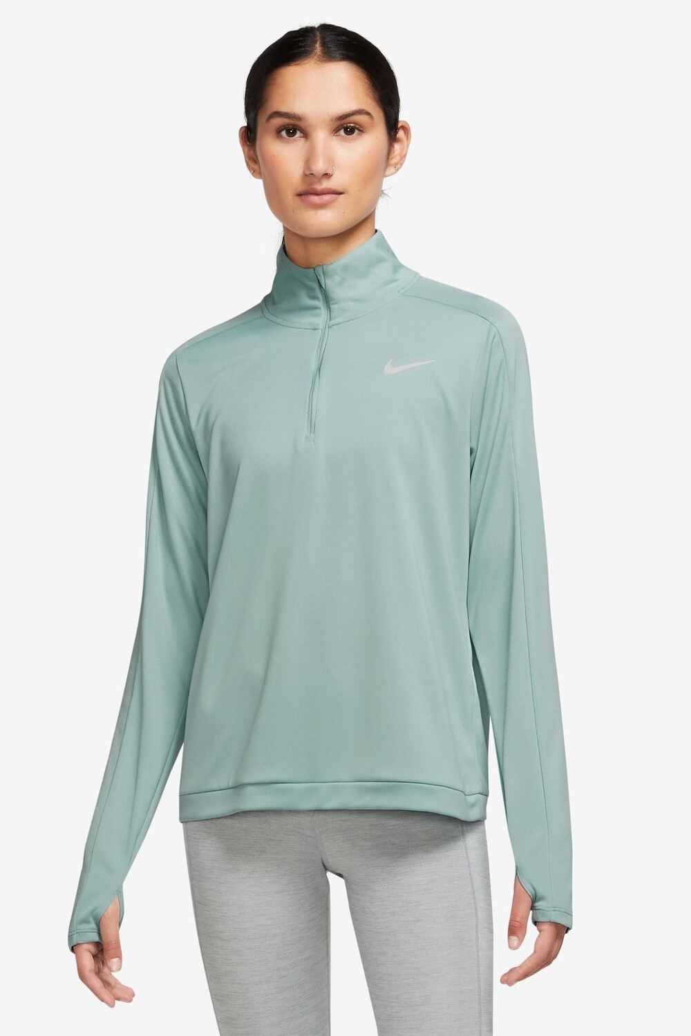 

Топ Dri FIT Pacer через голову на короткой молнии Nike, зеленый