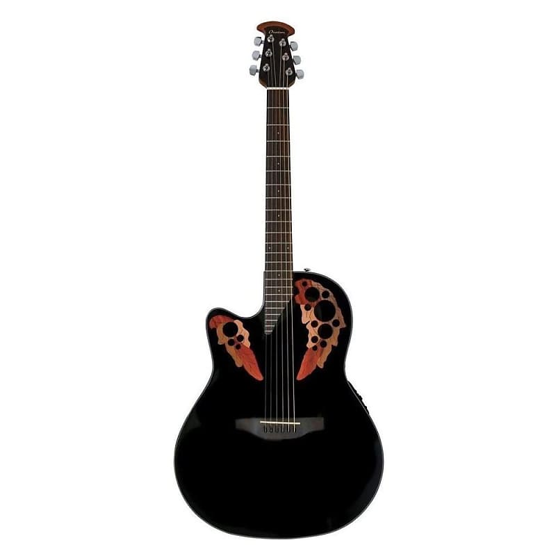 Акустическая гитара Ovation Celebrity Elite CE44l-5 Electric Acoustic Guitar Mid Cutaway Left-Handed Model Black