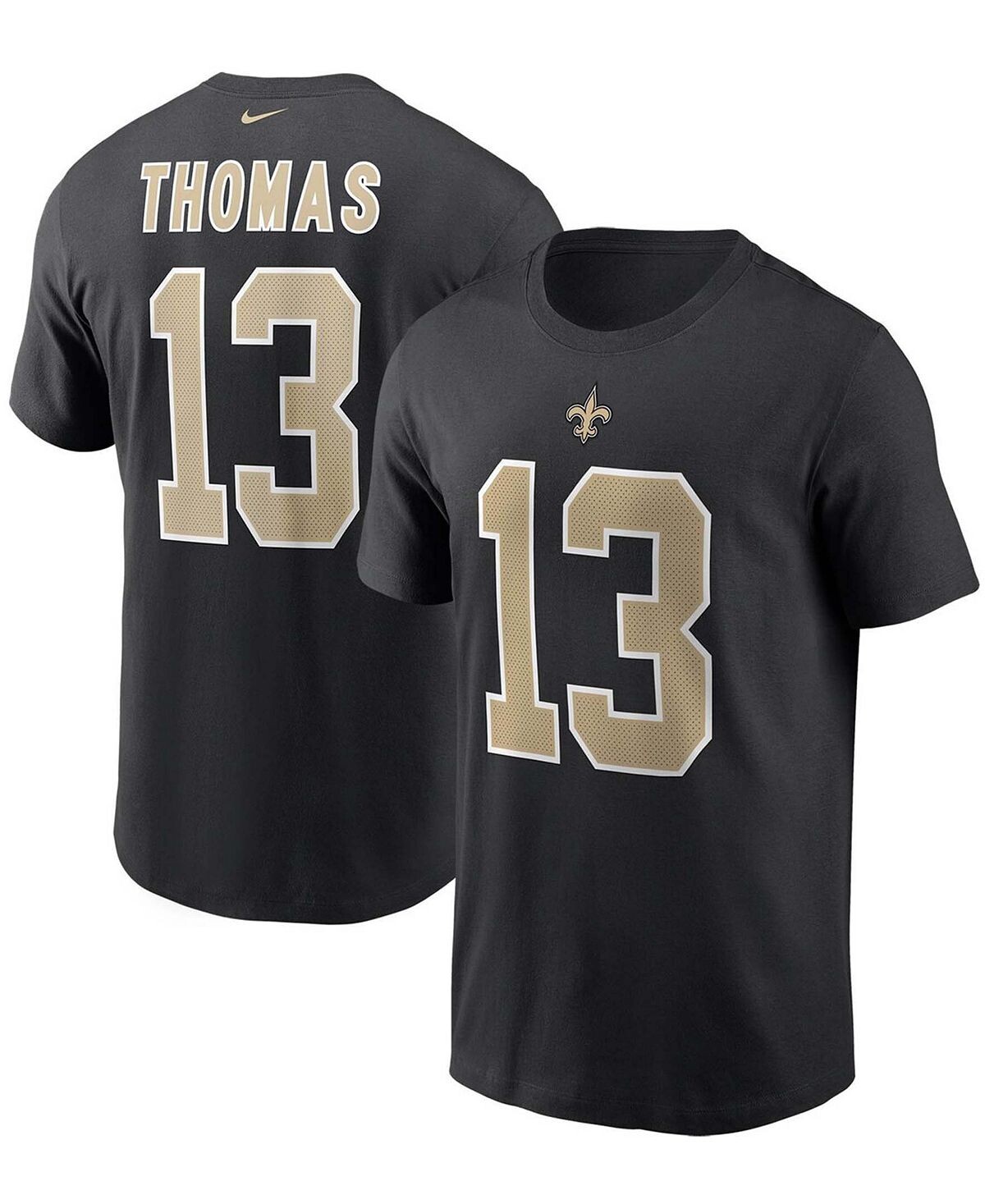 

Мужская черная футболка с именем и номером Michael Thomas New Orleans Saints Nike, Черный
