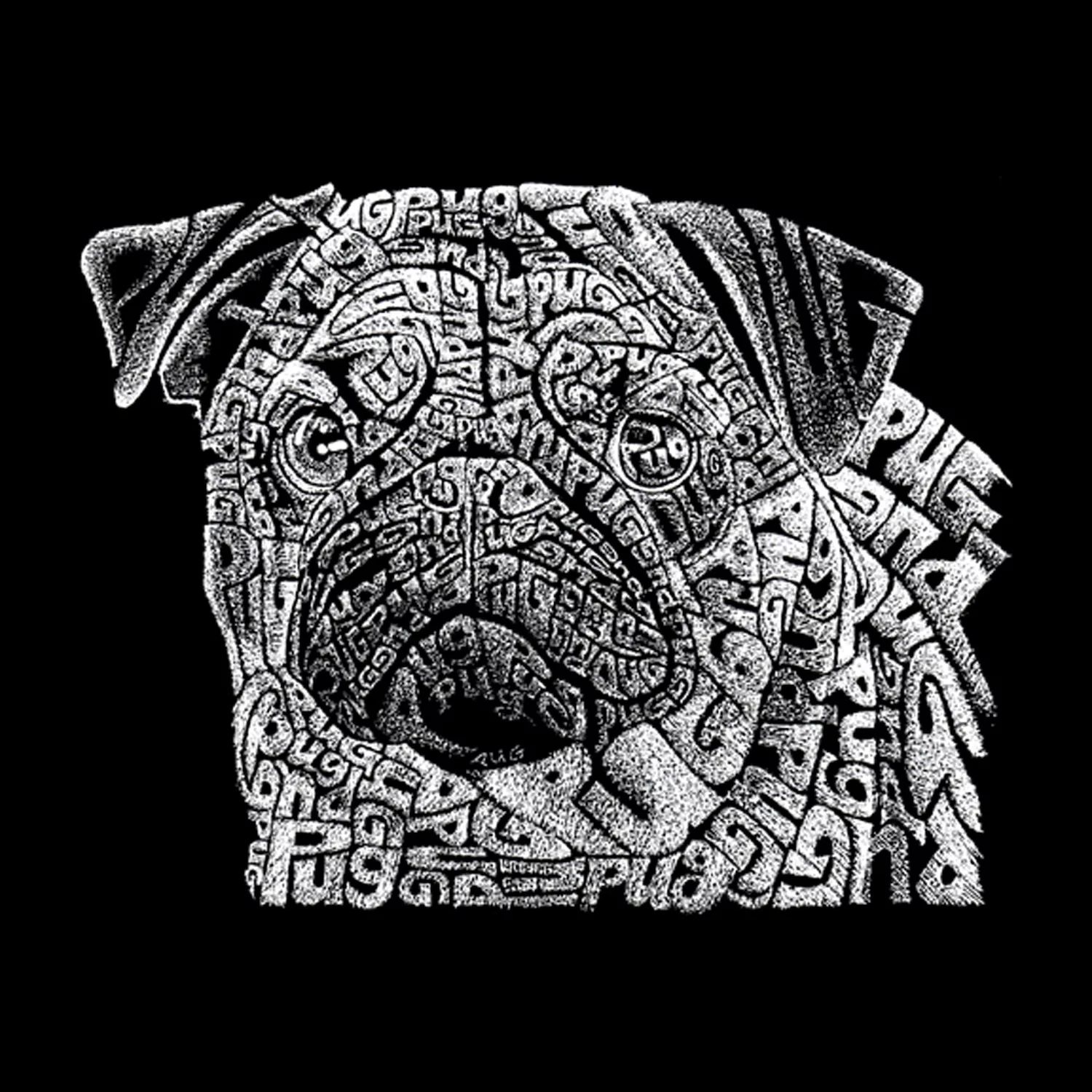 Pug Face — мужская футболка премиум-класса Word Art LA Pop Art
