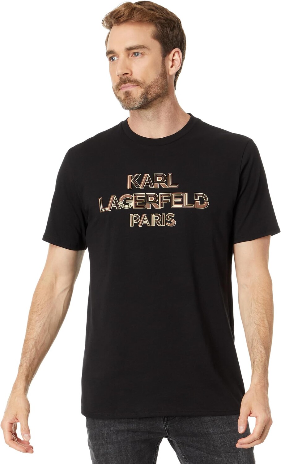 

Футболка Karl с логотипом в стиле колор-блок/линии Karl Lagerfeld Paris, черный