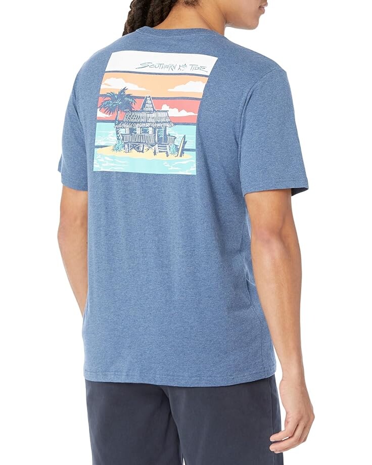 

Футболка Southern Tide Getaway Gradient Heathered Tee, цвет Heather Ensign Blue