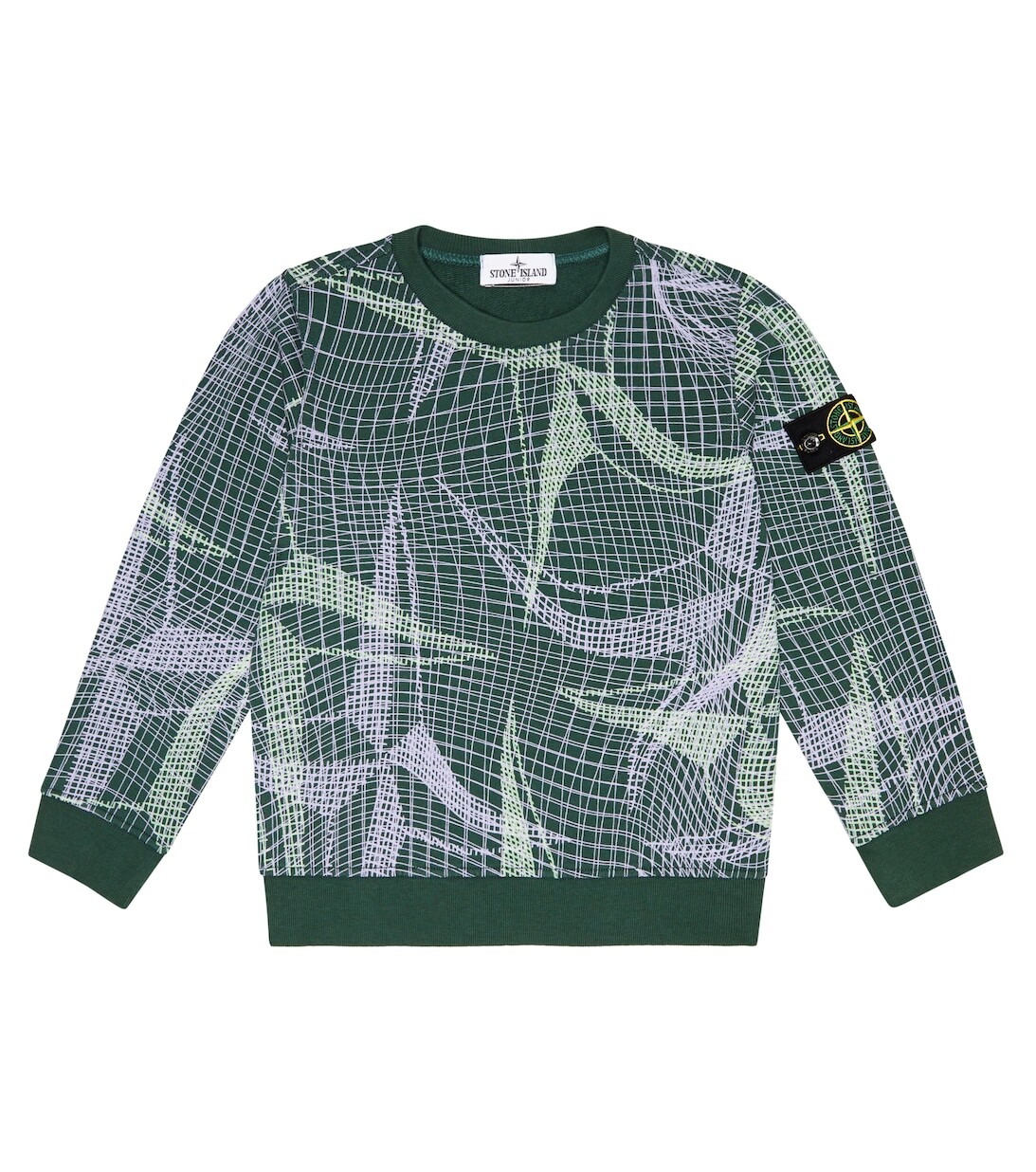 

Толстовка из хлопкового джерси с принтом Stone Island Junior, разноцветный
