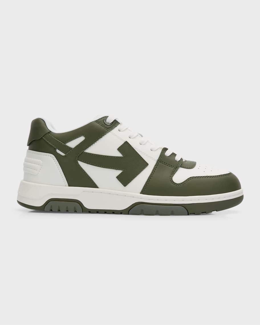 

Мужские двухцветные кожаные низкие кеды Out Of Office Off-White