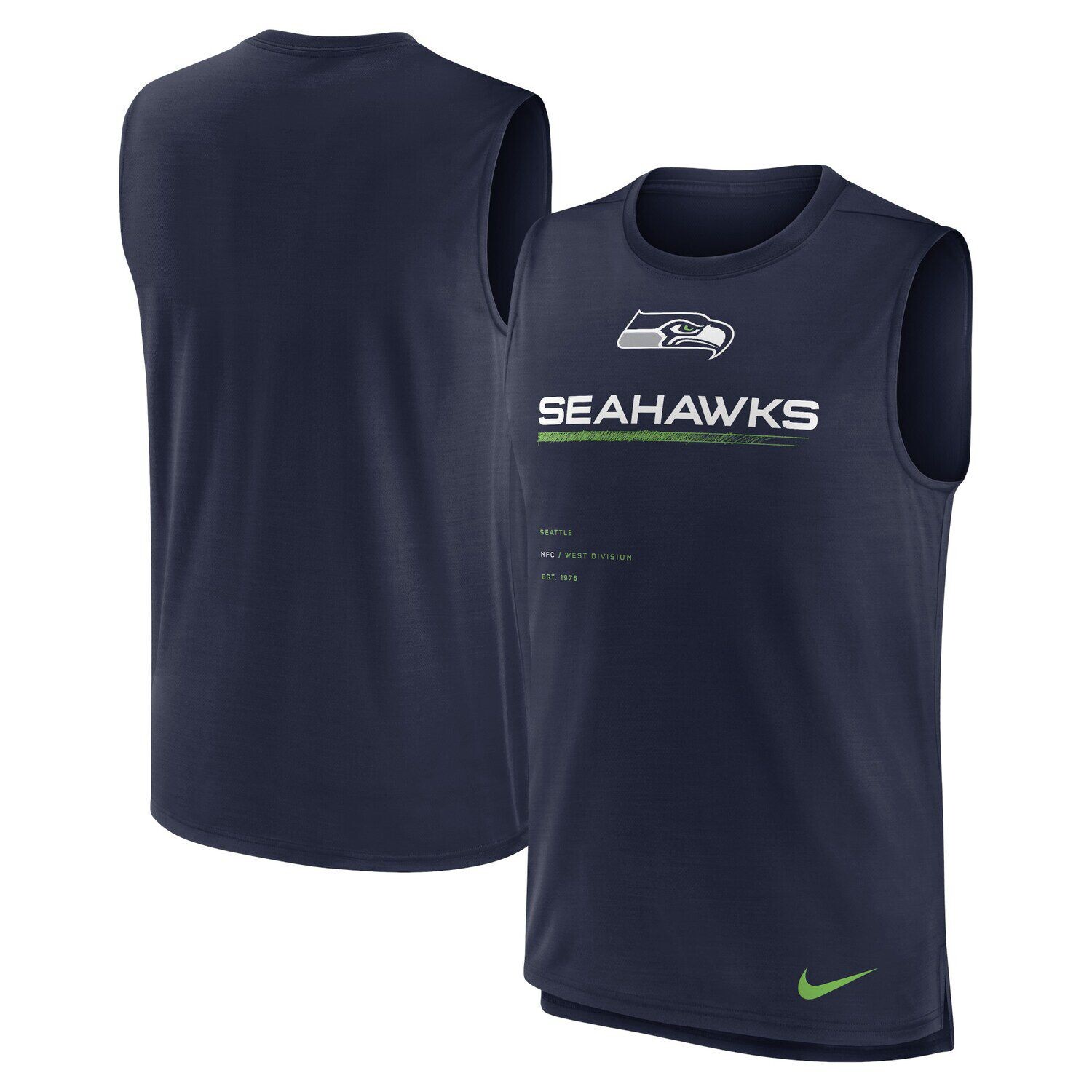 

Мужская темно-синяя майка для тренировки мышц Seattle Seahawks Nike, Синий