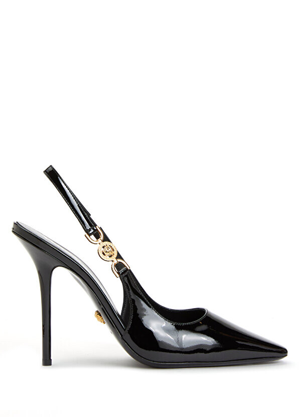 

Черные кожаные туфли на высоком каблуке Versace