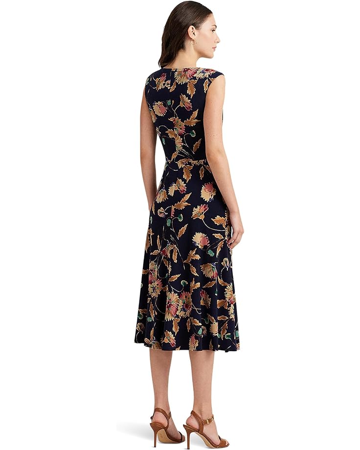 

Платье LAUREN Ralph Lauren Floral Twist-Front Stretch Jersey Dress, цвет Navy/Tan/Multi