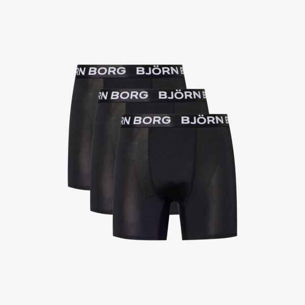 

Боксеры из эластичного переработанного полиэстера с фирменным поясом Bjorn Borg, черный