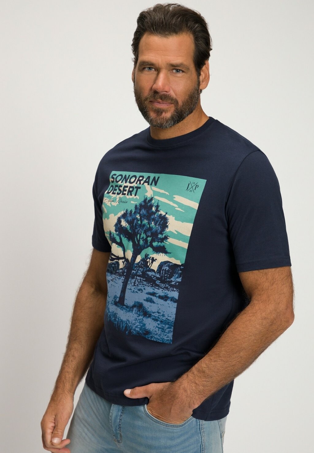 

Футболка с принтом JP1880, темно-синий