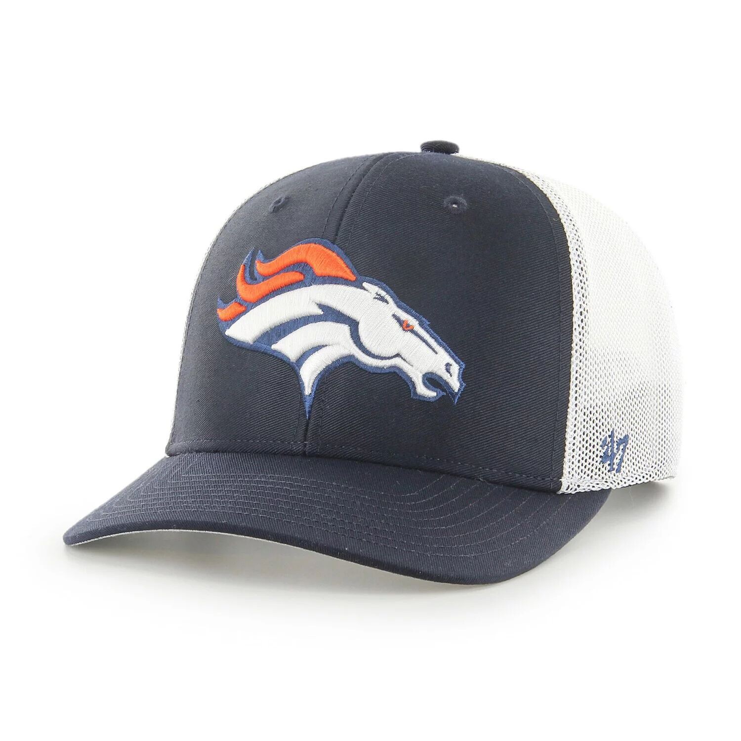 

Мужская кепка темно-синего/белого цвета Denver Broncos Trophy Trucker Flex '47
