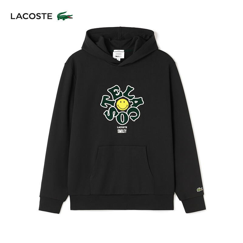 

Толстовка унисекс Lacoste × Smiley с капюшоном, черный