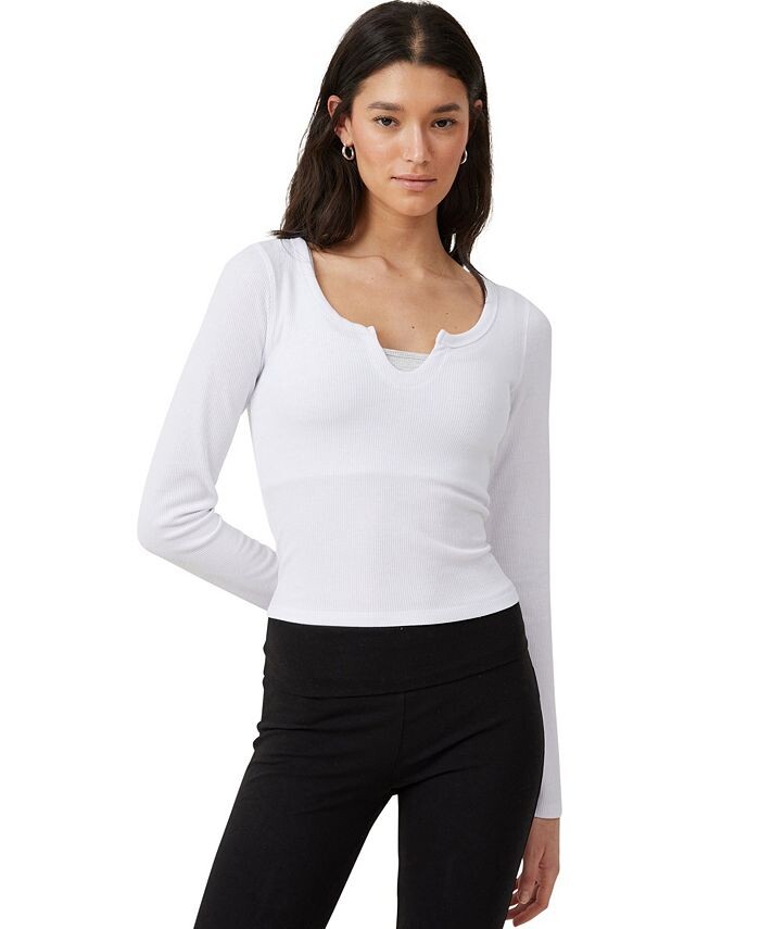 

Женский топ с длинными рукавами Willa Waffle COTTON ON, белый