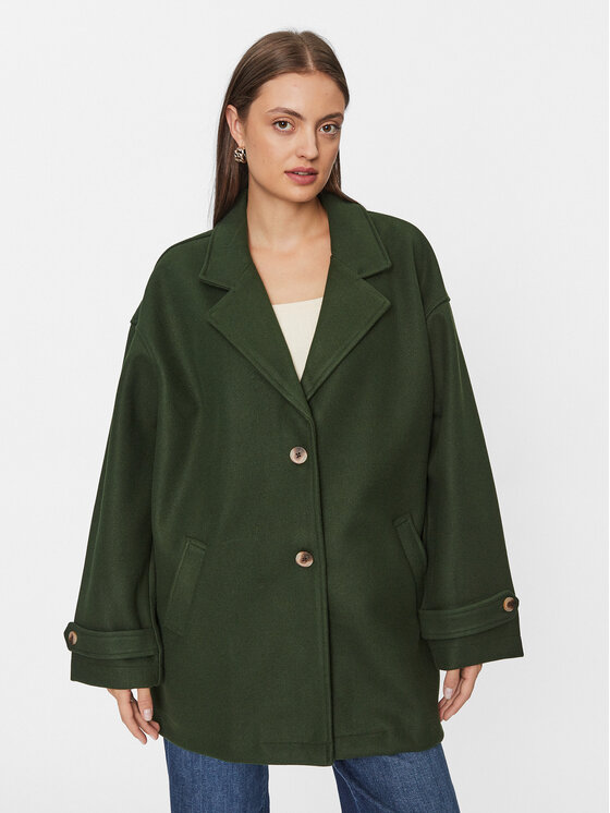Переходное пальто оверсайз Noisy May, зеленый