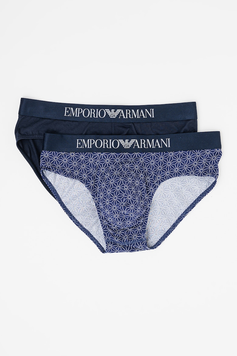 Трусики с логотипом на талии - 2 пары Emporio Armani Underwear, белый