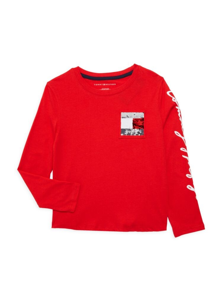 

Футболка с логотипом для девочек Tommy Hilfiger, красный