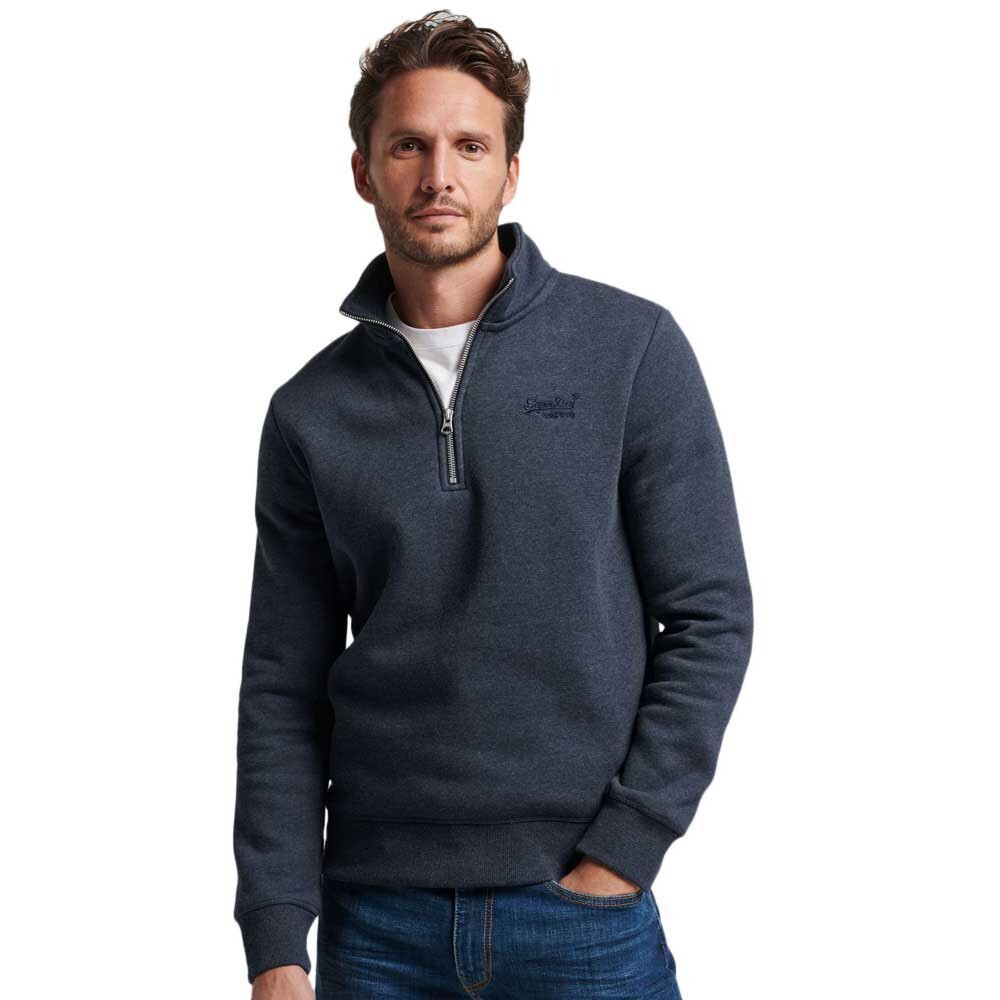 

Толстовка Superdry Vintage Logo Embroidered Henley Half Zip, синий