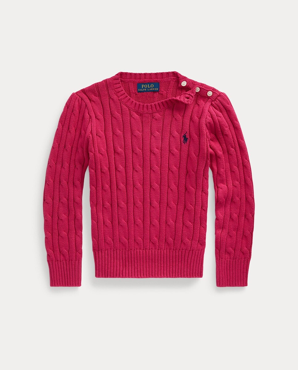 

Хлопковый свитер для девочки цвета фуксии Polo Ralph Lauren, фуксия
