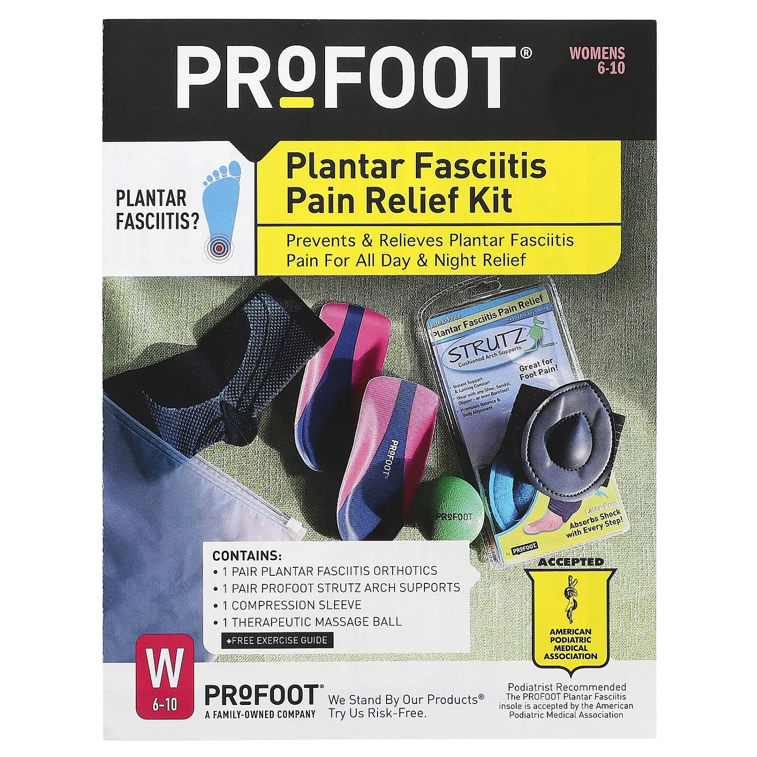 

Набор для облегчения боли Profoot при подошвенном фасциите стопы для женщин, набор из 7 предметов