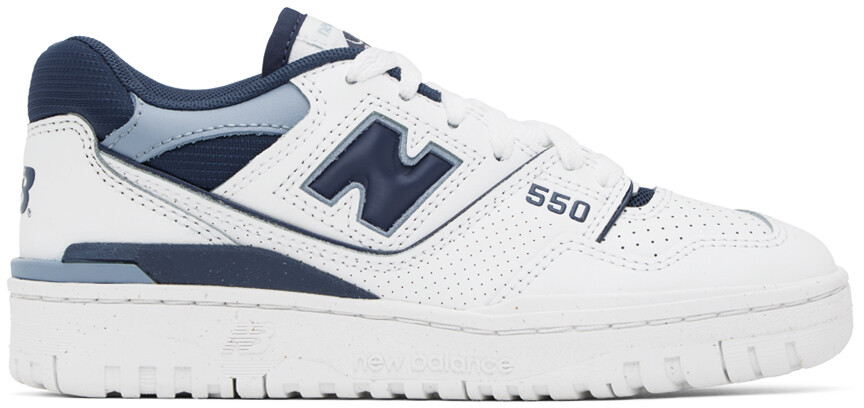 

Бело-синие кроссовки New Balance 550