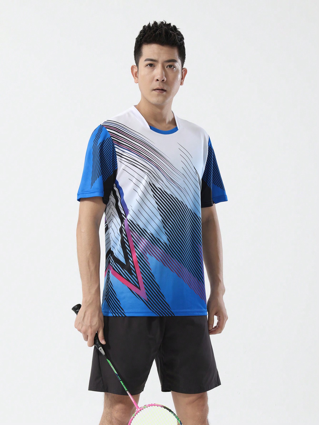 Зеленая мужская спортивная футболка с коротким рукавом, синий металлическая медаль для тенниса и бадминтона универсальная медаль для спортивных соревнований 2021