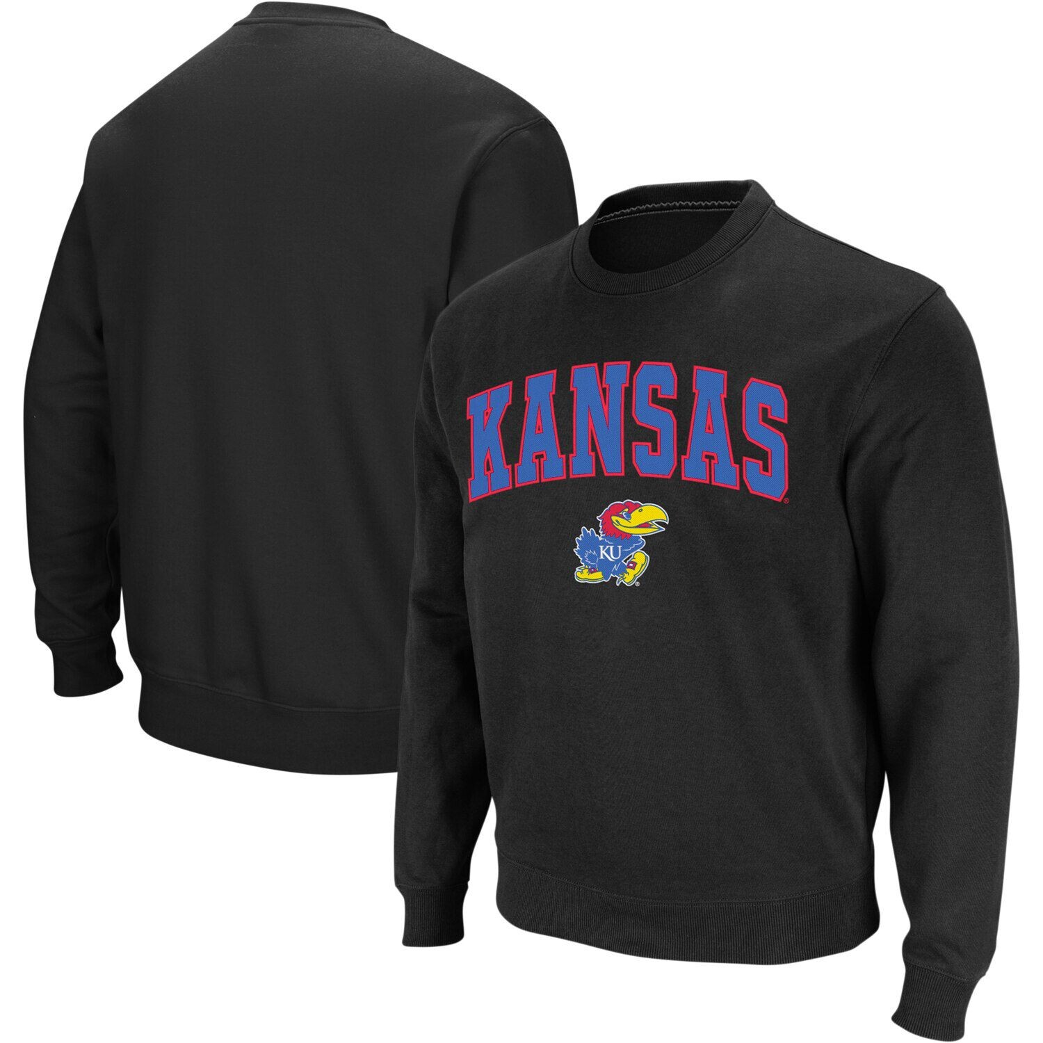 

Мужской черный свитшот с круглым вырезом Kansas Jayhawks Arch & Logo Colosseum