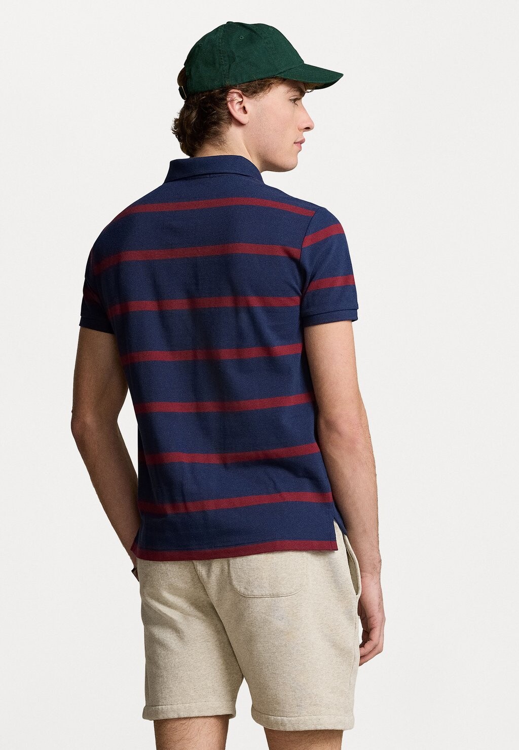 

Поло CUSTOM FIT STRIPED MESH POLO SHIRT Ralph Lauren, темно-синий