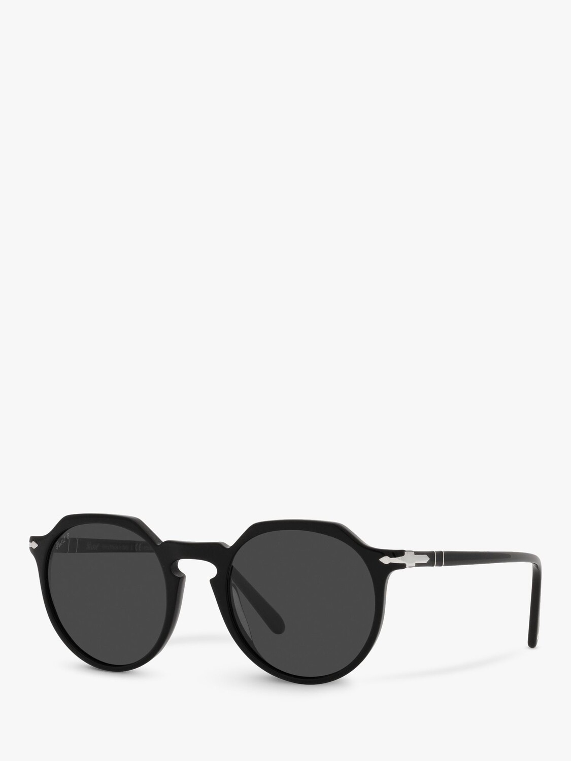 

Persol PO3281S Поляризованные овальные солнцезащитные очки унисекс, черные/серые