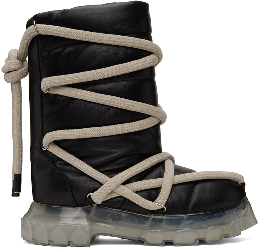 

Черные лунные тракторные ботинки Rick Owens