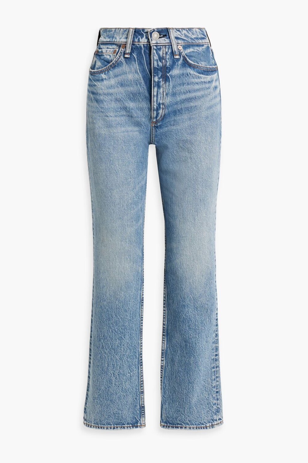 

Прямые джинсы Alex с высокой посадкой Rag & Bone, средний деним