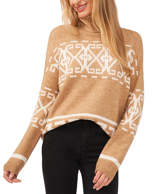 

Свитер с высоким воротником вязки Fair Isle CeCe, цвет Brown