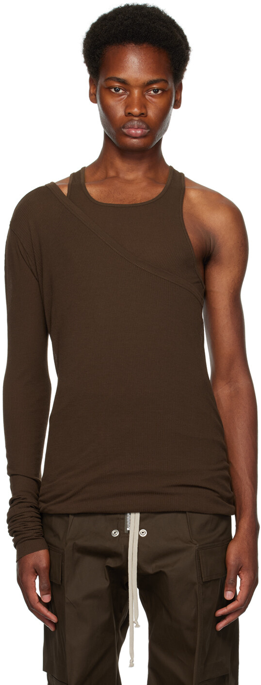 

Коричневая майка-банан Rick Owens Ziggy