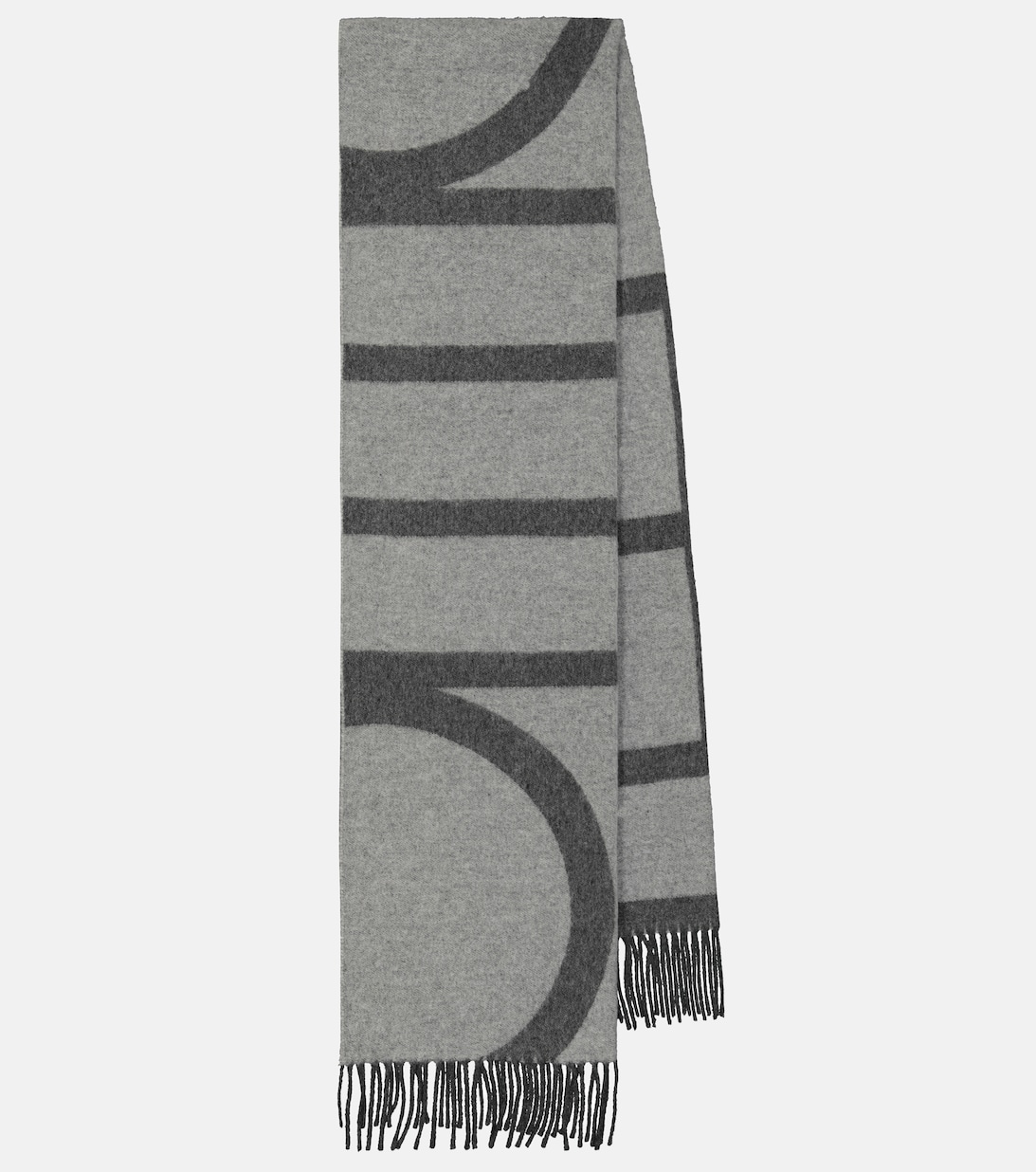 Полосатый шерстяной шарф Toteme, серый полосатый шерстяной шарф kenzo черный