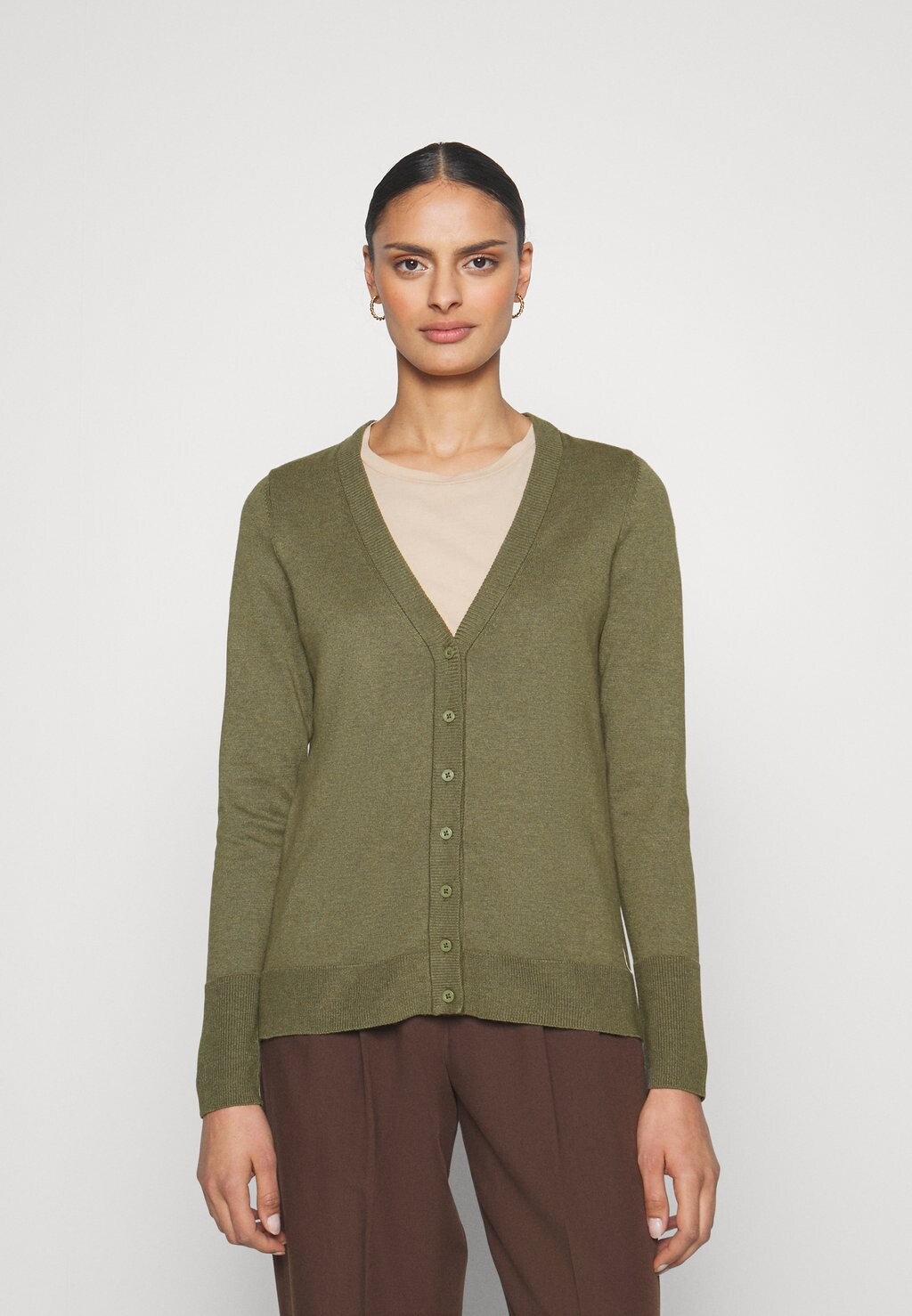 Кардиган Esprit Button Cardigan, зеленый