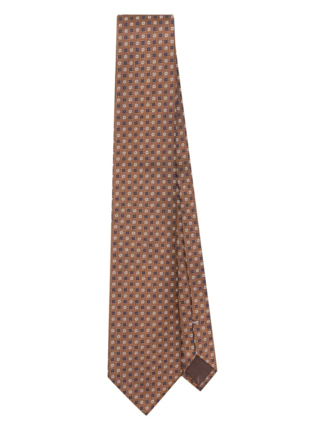 

Canali шелковый галстук с жаккардовым узором, коричневый