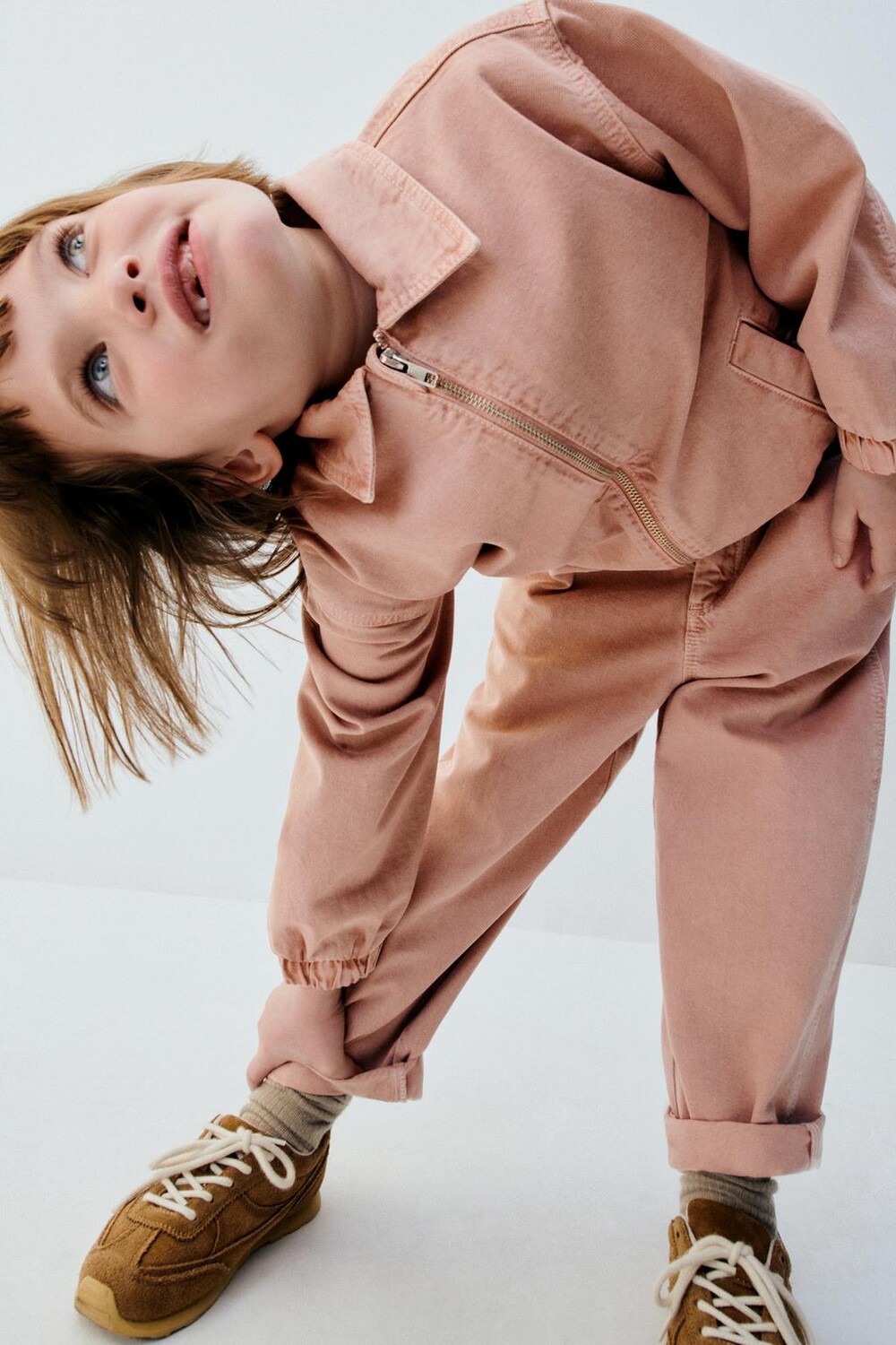 

Куртка-бомбер из саржи ZARA, розовый